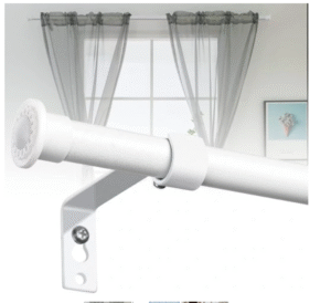 Karnisz na firanki zasłony regulowany metalowy 71-127 cm Ø 16mm biały