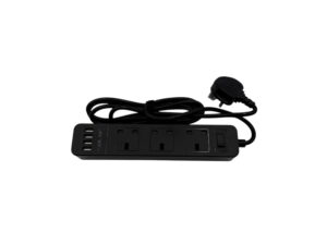 PRZEDŁUŻACZ LISTWA PRZECIWPRZPIĘCIOWA Z WEJSCIAMI ANGIELSKIMI 3 GNIAZDA 3 USB