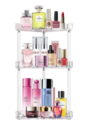 Organizer na kosmetyki perfumy toaletka akrylowa narożna 24x24x47 cm
