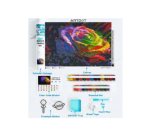 Haft Diamentowy Malowanie Diamentami 5D Diamond Painting Róza 35x50cm