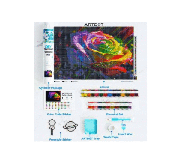 Haft Diamentowy Malowanie Diamentami 5D Diamond Painting Róza 35x50cm